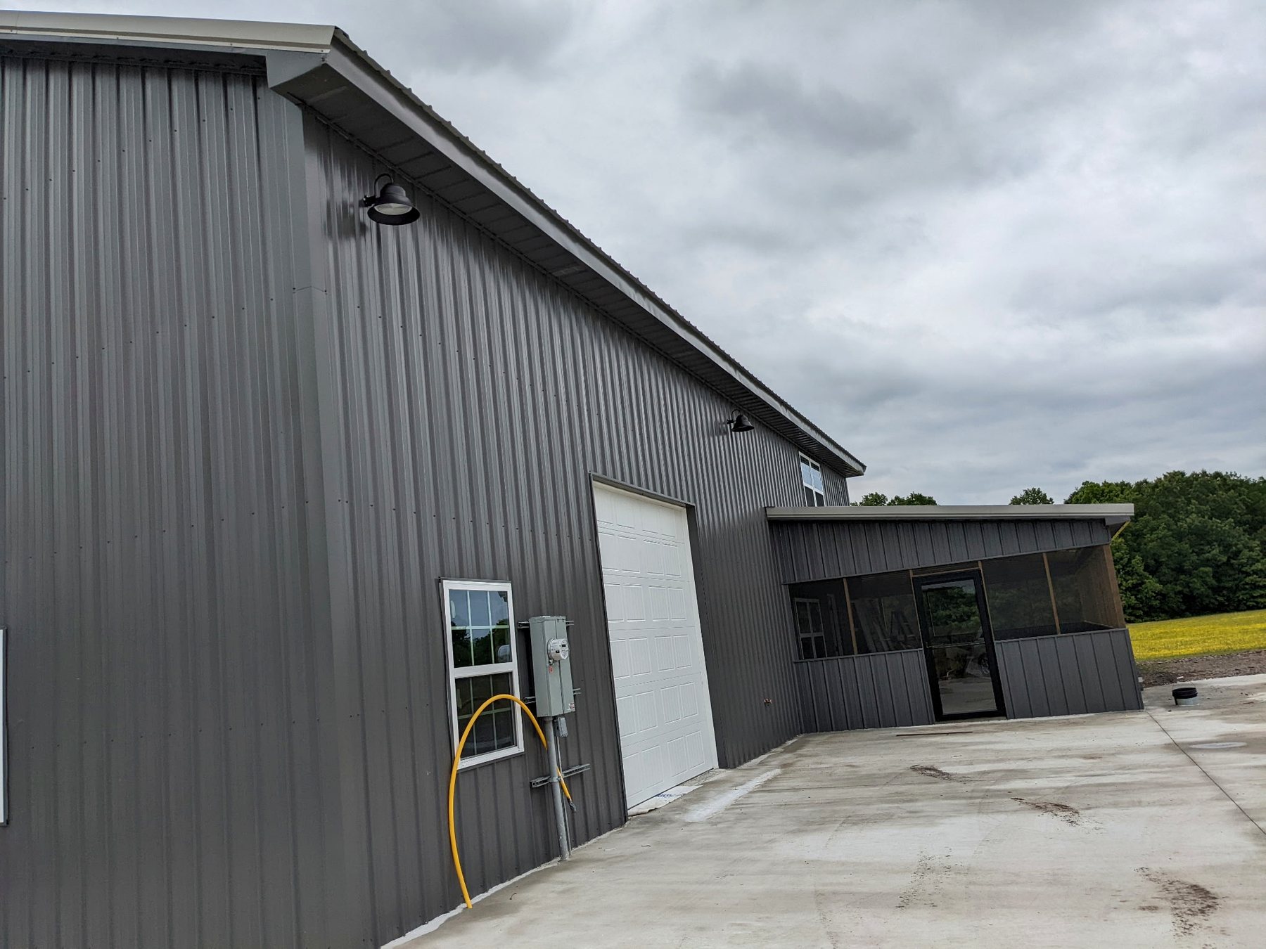 Exterior shop lighting completed by Sims Family Electrical